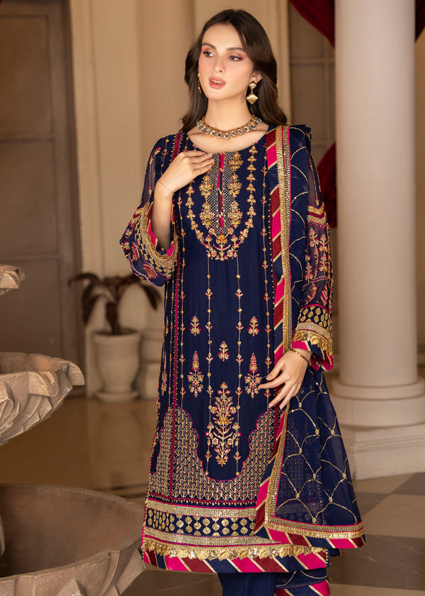 Strawberry | Rimjhim Chiffon Collection | FLS-RJ-005 - House of Zarish