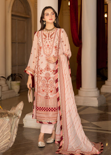 Strawberry | Rimjhim Chiffon Collection | FLS-RJ-006 - House of Zarish