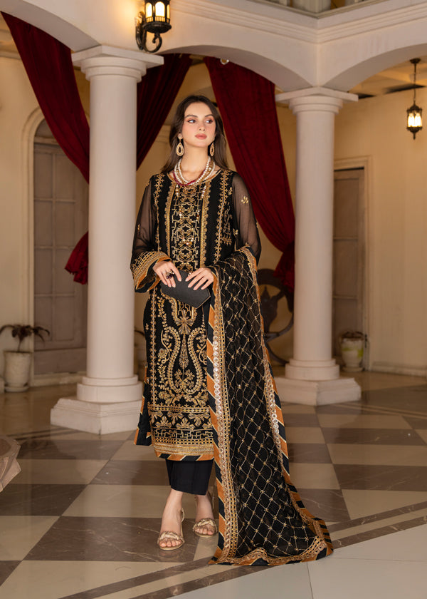 Strawberry | Rimjhim Chiffon Collection | FLS-RJ-001 - House of Zarish