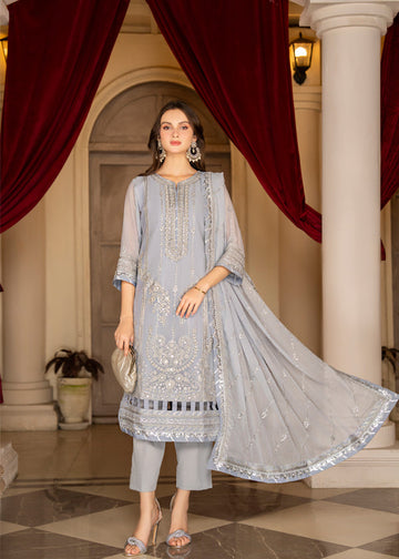 Strawberry | Rimjhim Chiffon Collection | FLS-RJ-008 - House of Zarish