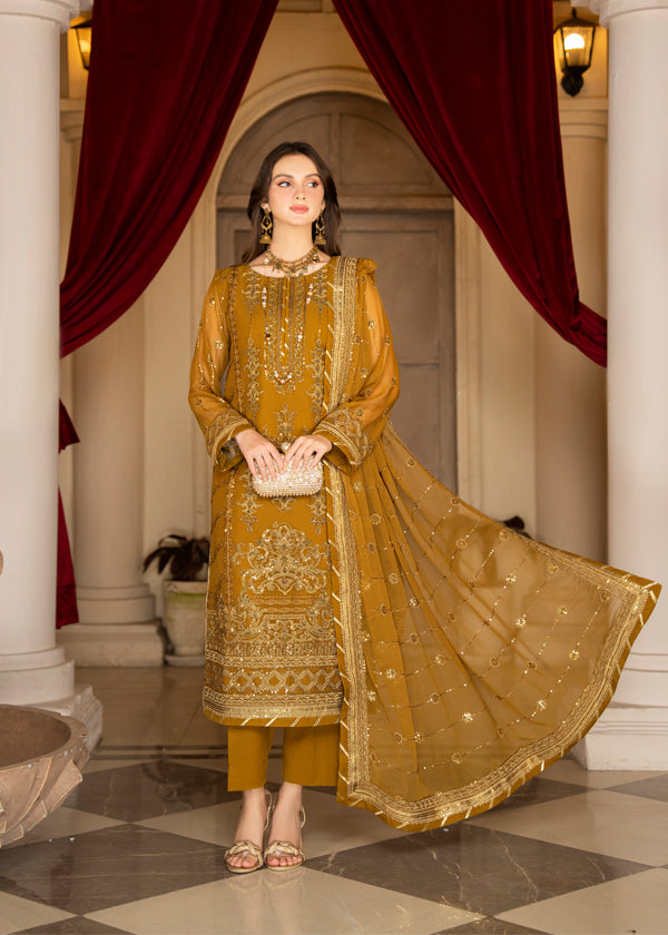 Strawberry | Rimjhim Chiffon Collection | FLS-RJ-009 - House of Zarish