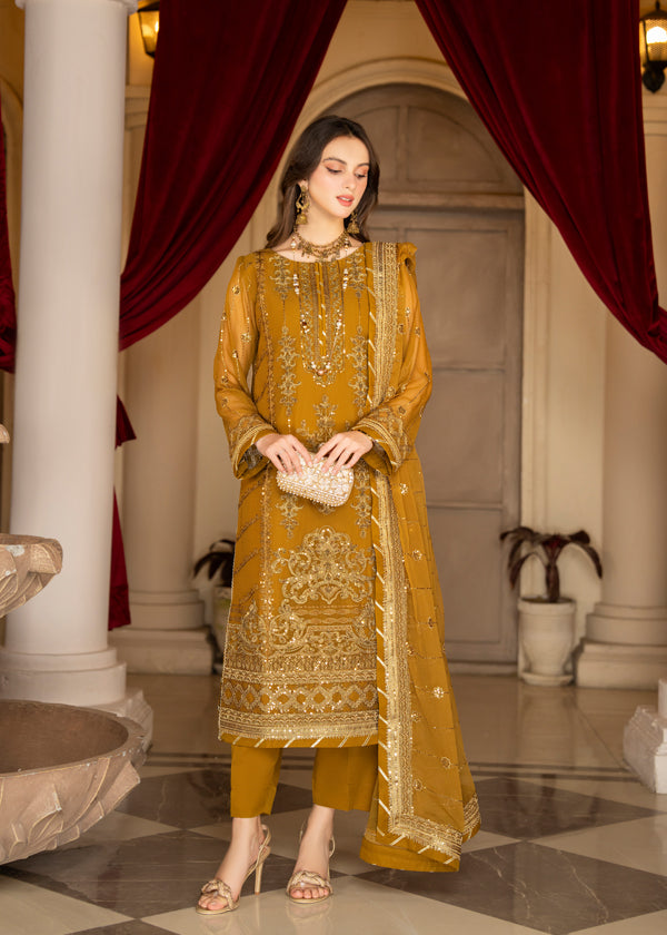 Strawberry | Rimjhim Chiffon Collection | FLS-RJ-009 - House of Zarish