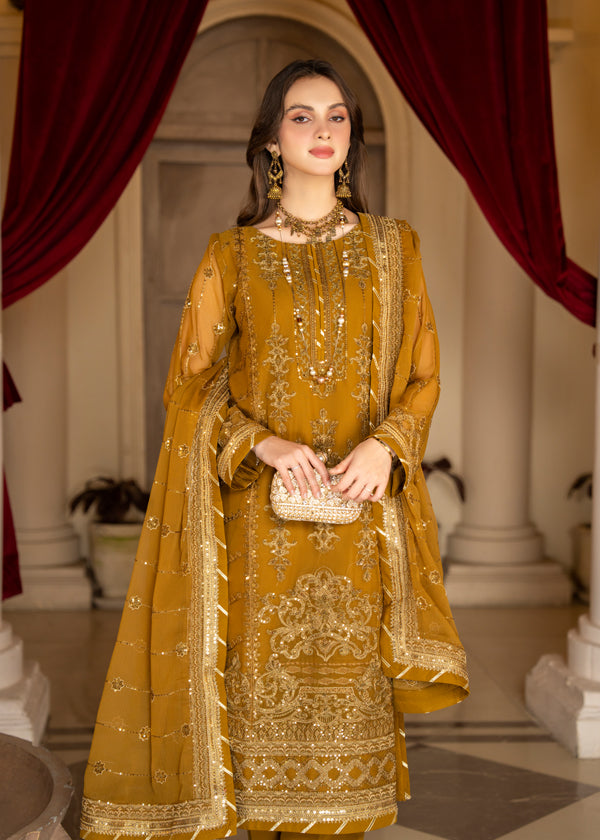 Strawberry | Rimjhim Chiffon Collection | FLS-RJ-009 - House of Zarish