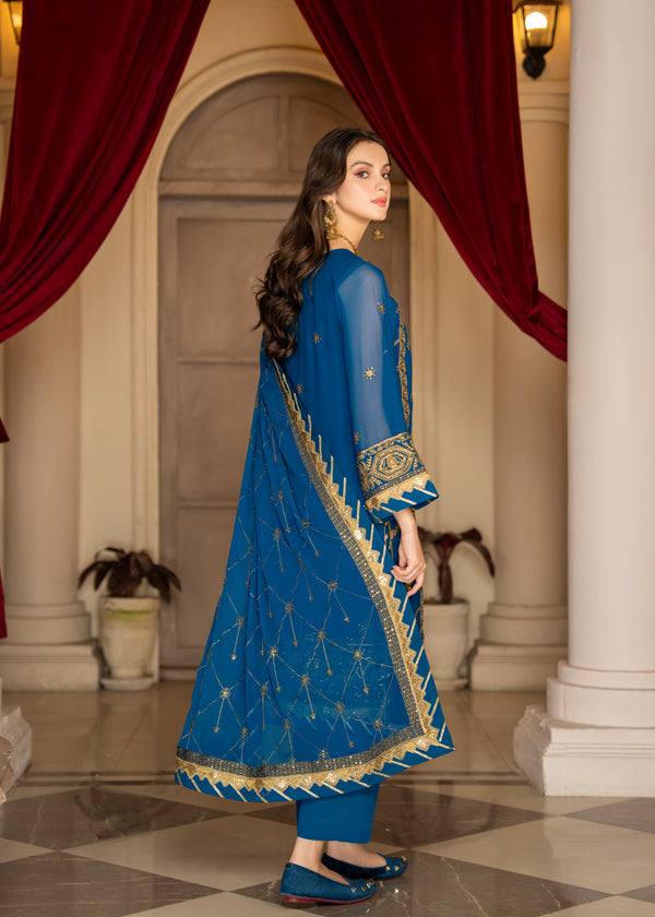 Strawberry | Rimjhim Chiffon Collection | FLS-RJ-010 - House of Zarish