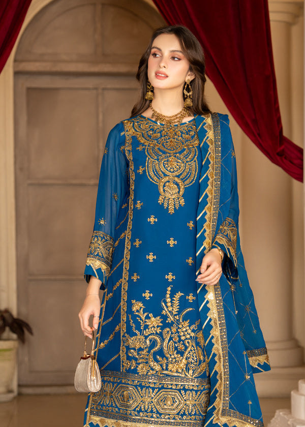 Strawberry | Rimjhim Chiffon Collection | FLS-RJ-010 - House of Zarish
