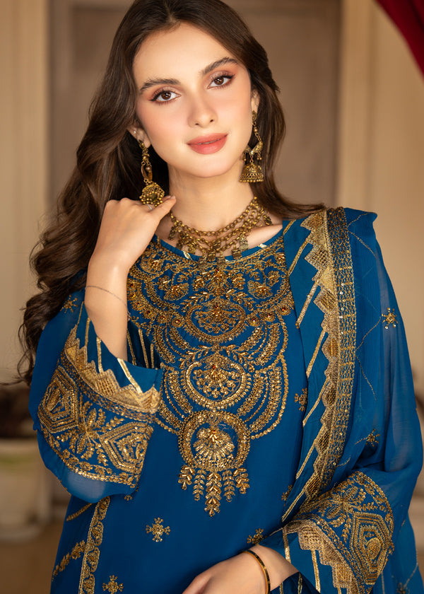 Strawberry | Rimjhim Chiffon Collection | FLS-RJ-010 - House of Zarish
