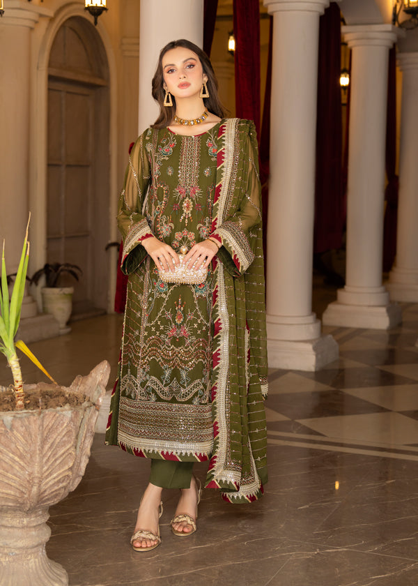 Strawberry | Rimjhim Chiffon Collection | FLS-RJ-002 - House of Zarish