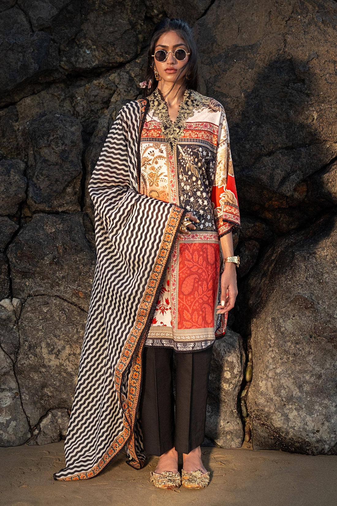 Sana Safinaz | Mahay Spring 24 | H241-028A-2BG - House Of Anaya