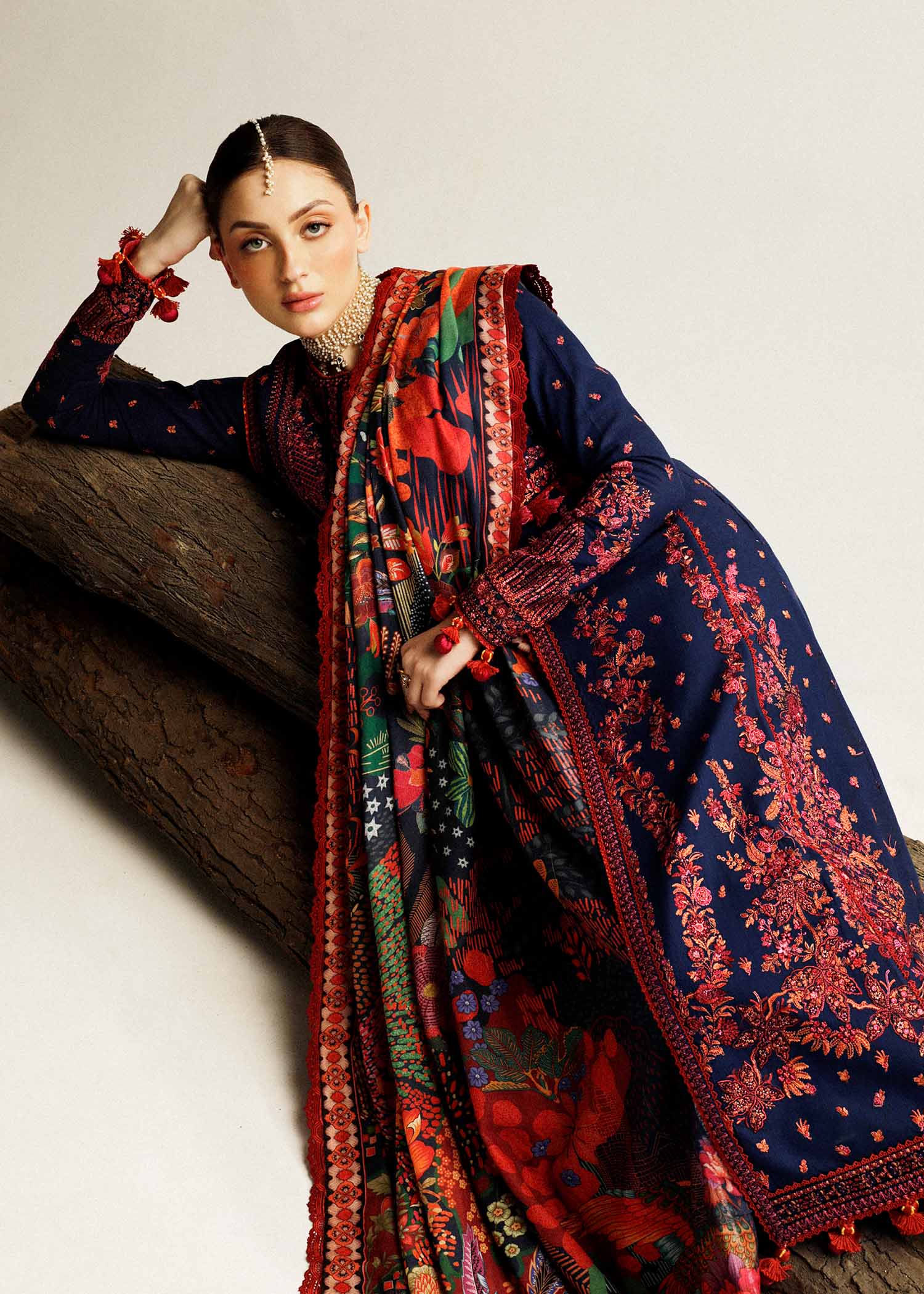 Hussain Rehar | Winter Shawl Khaddar 23 | Cerulean - House Of Anaya