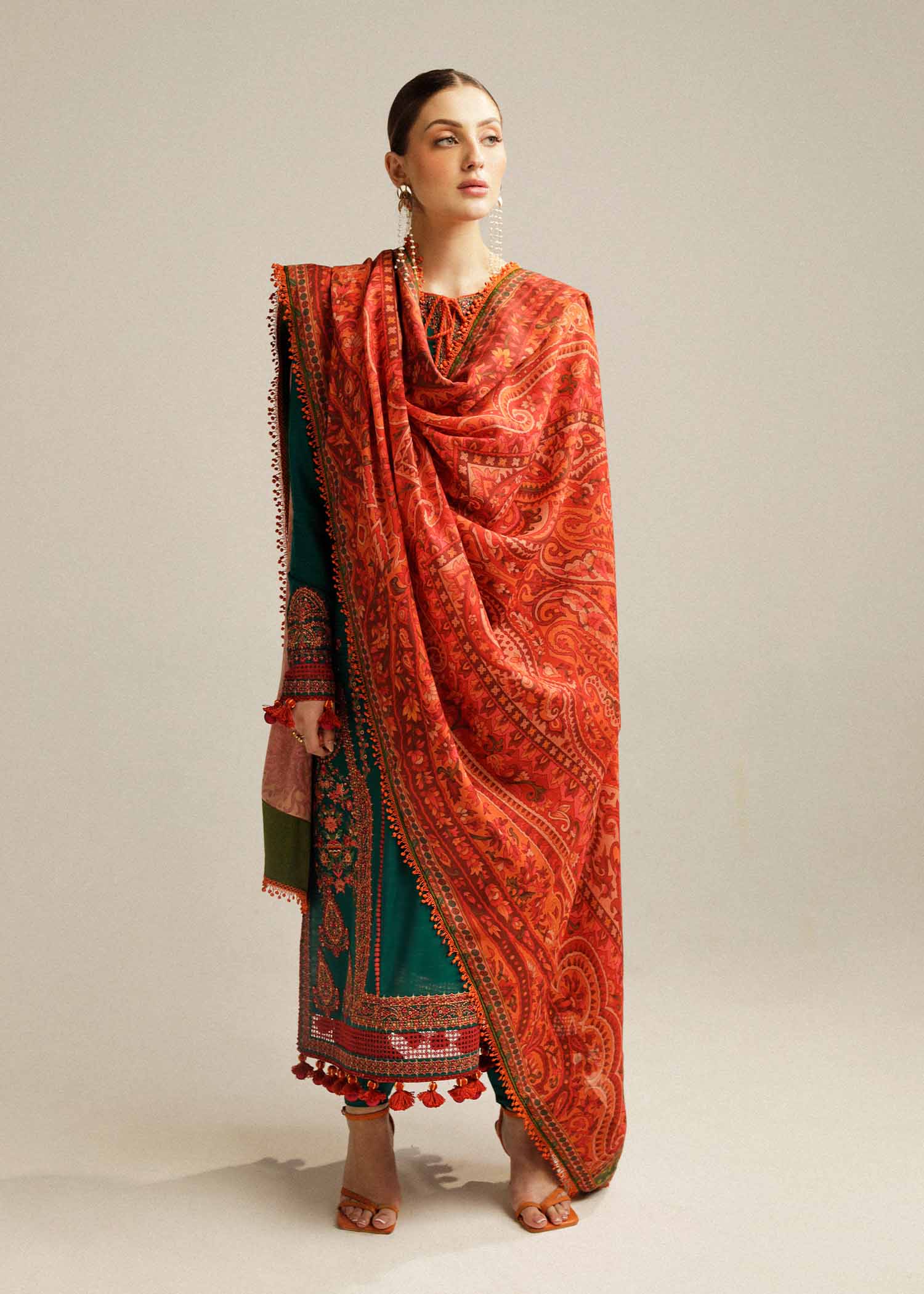 Hussain Rehar | Winter Shawl Khaddar 23 | Marjaan - House Of Anaya