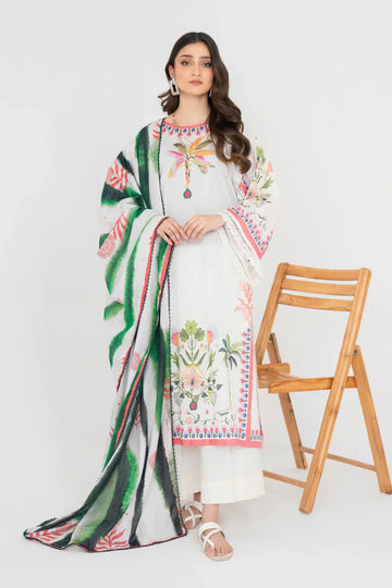 Ittehad | Printed Lawn 24 | IP3P05-3PS-OWH - House Of Anaya