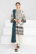 Ittehad | Printed Lawn 24 | IP3P02-3PS-BGE - House Of Anaya