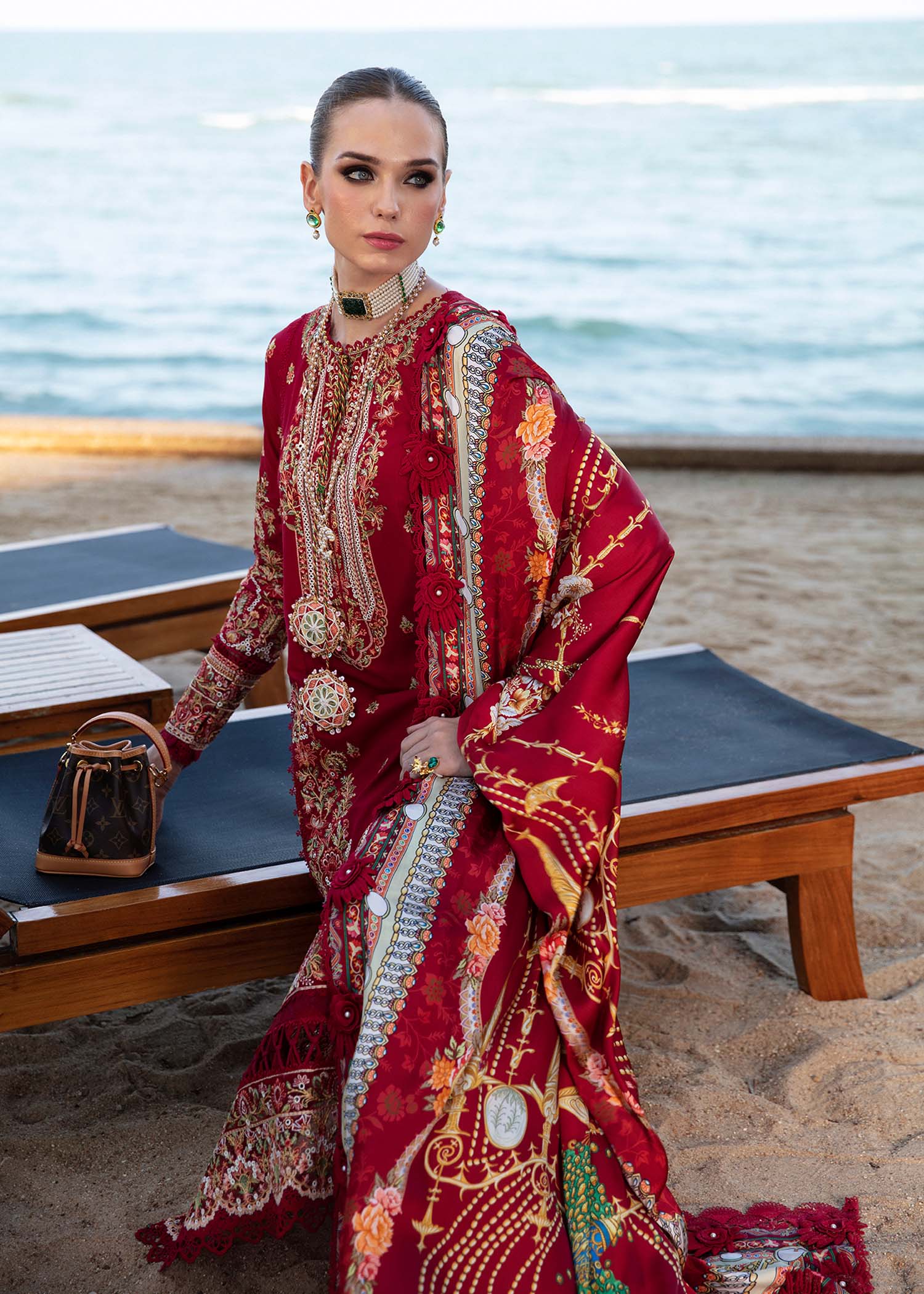 Kanwal Malik | Sareen Luxury Lawn 24 | Rose - House Of Anaya