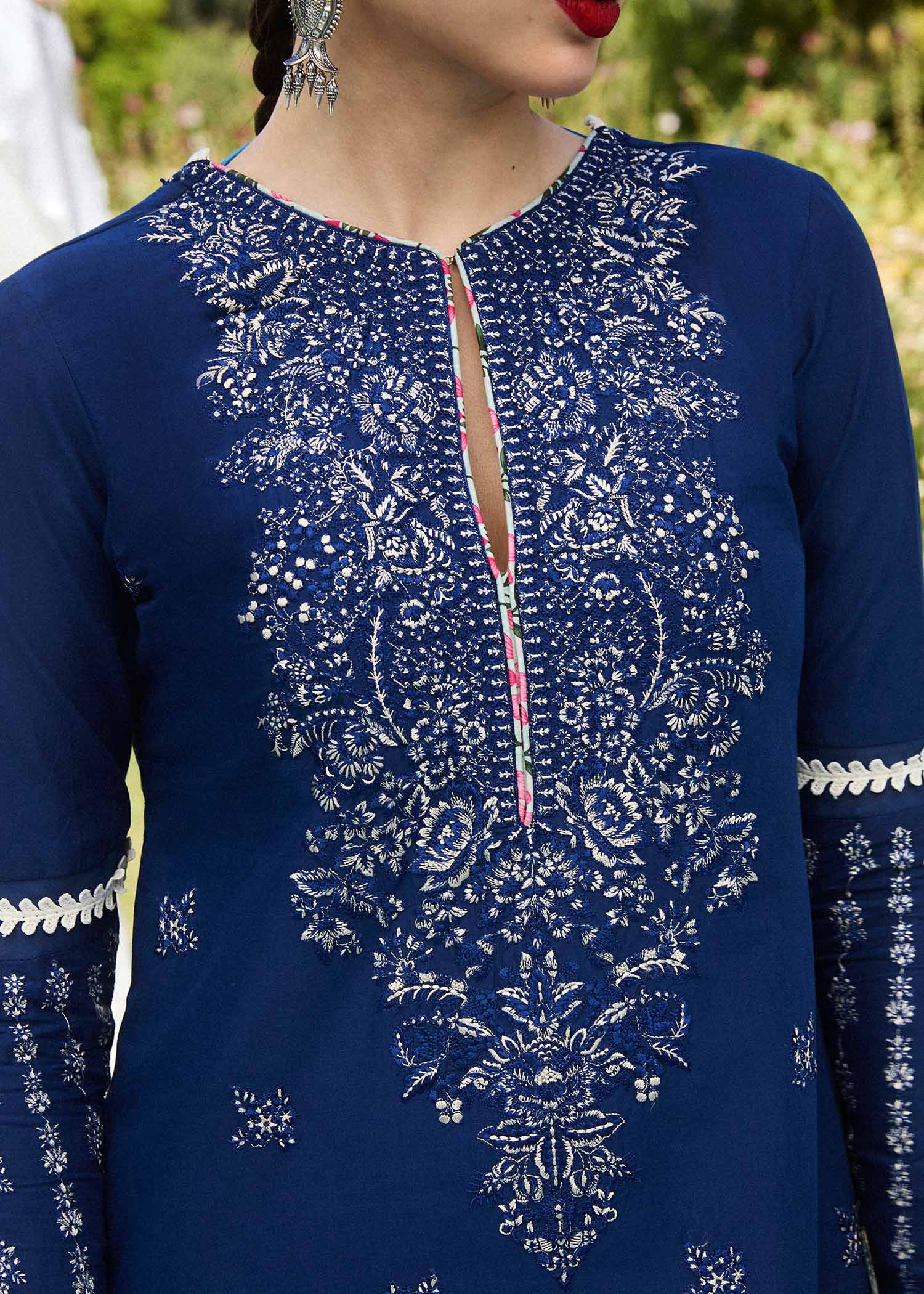 Hussain Rehar | SS Lawn 24 | Cyan - House Of Anaya