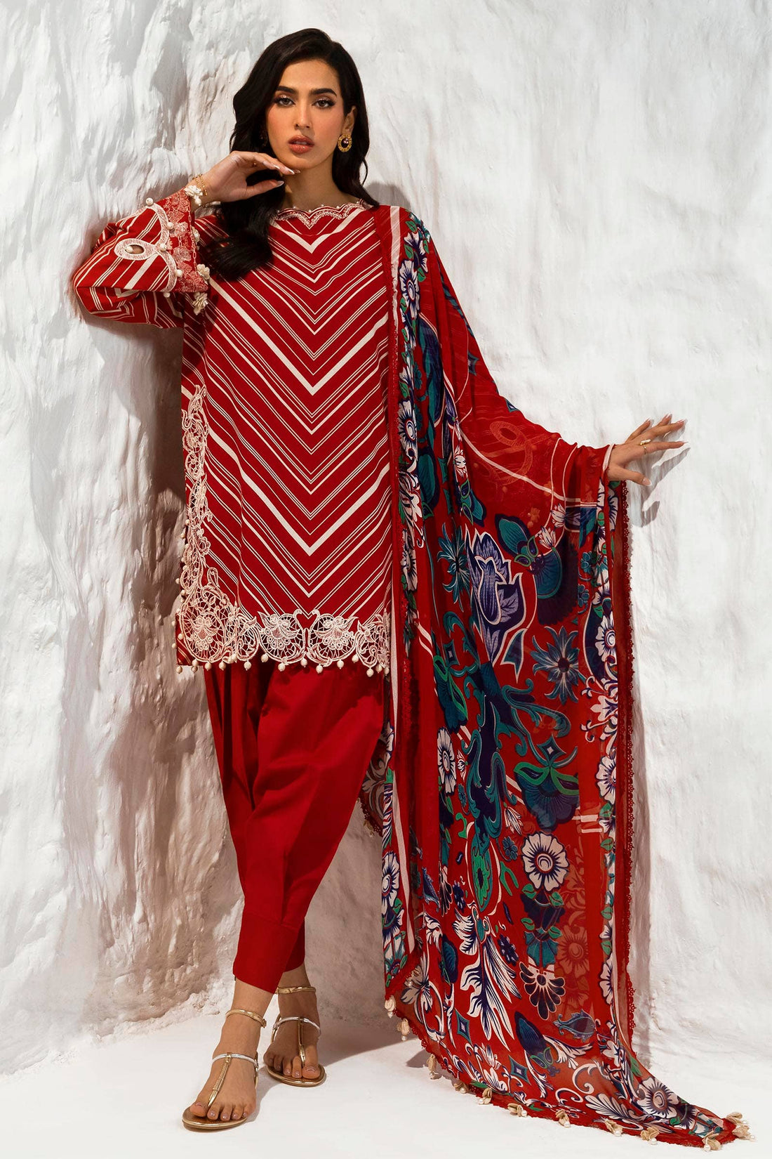 Sana Safinaz | Muzlin Summer 24 | 002A-CI - House Of Anaya