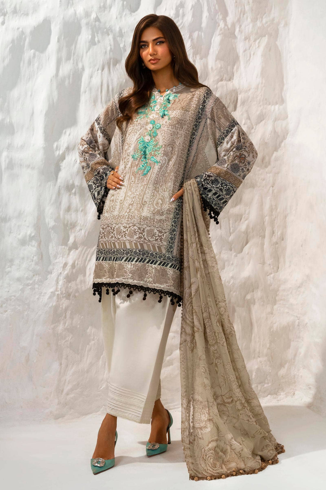 Sana Safinaz | Muzlin Summer 24 | 006A-CI - House Of Anaya