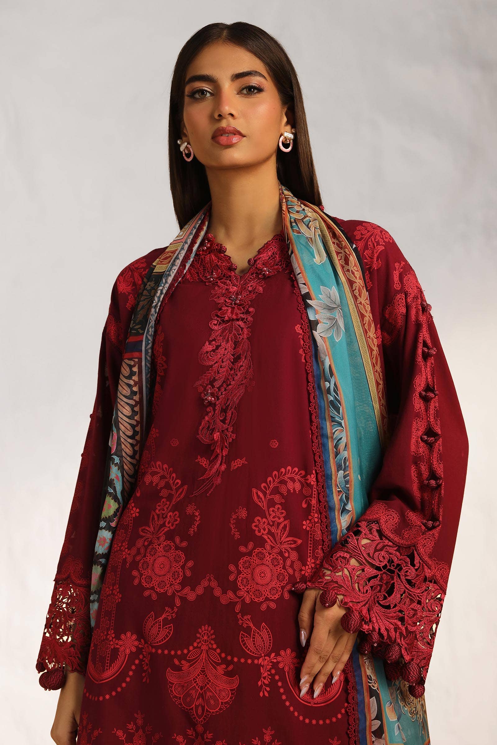 Sana Safinaz | Muzlin Summer 24 | 008B-CK - House Of Anaya
