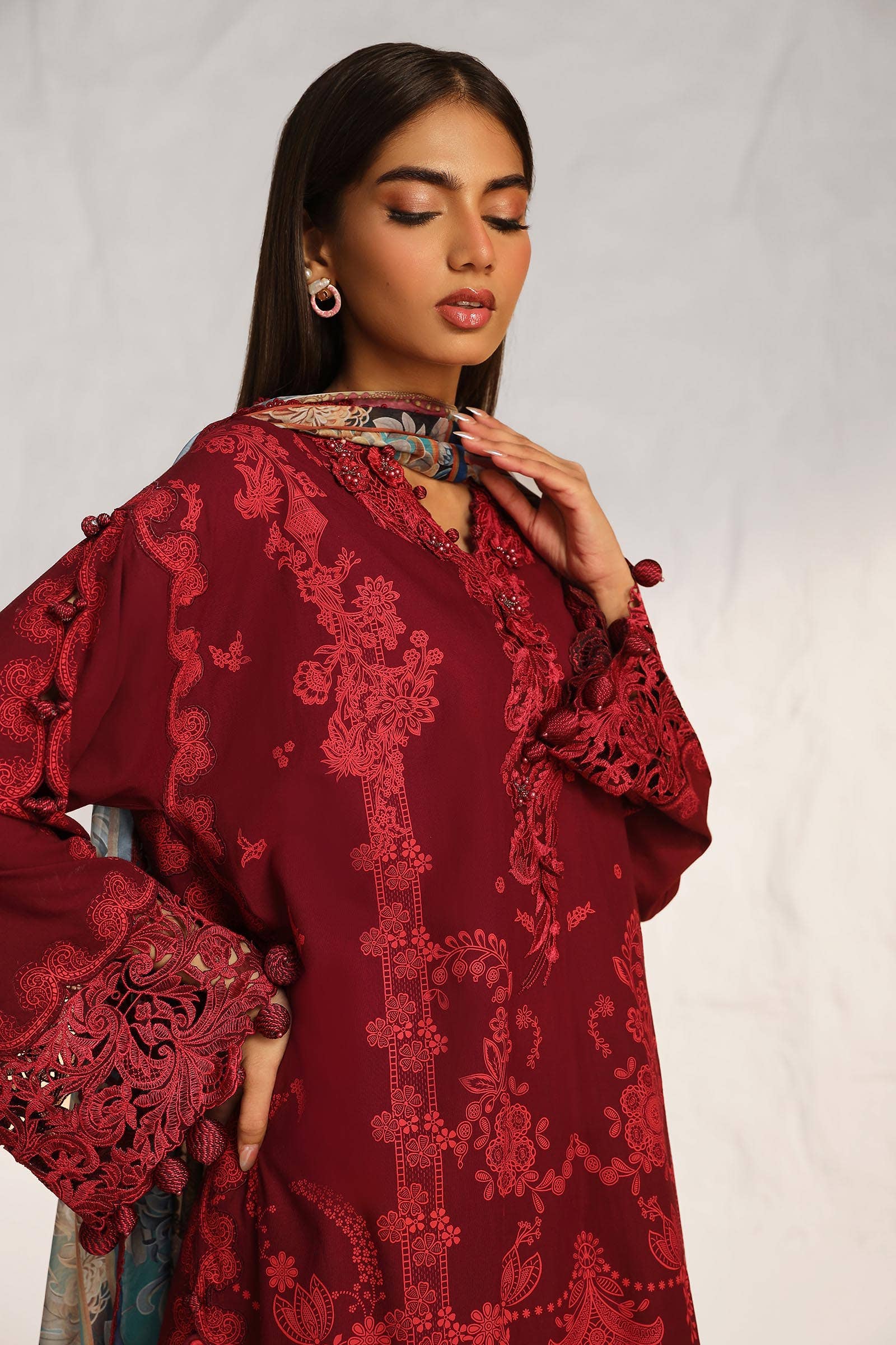 Sana Safinaz | Muzlin Summer 24 | 008B-CK - House Of Anaya