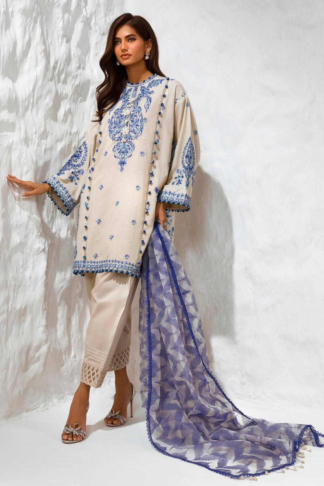 Sana Safinaz | Muzlin Summer 24 | 009A-CT - House Of Anaya
