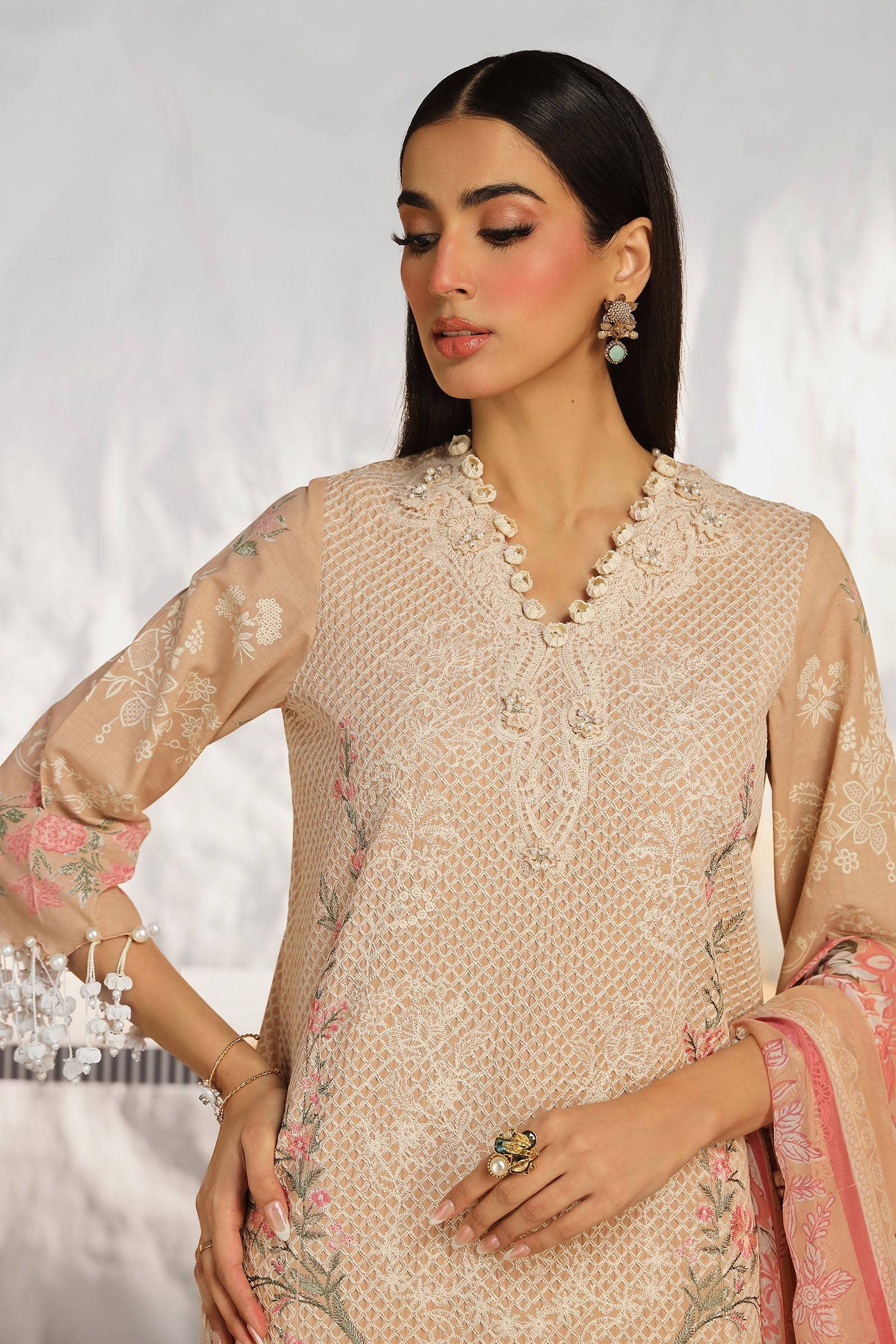 Sana Safinaz | Muzlin Summer 24 | 012B-CJ - House Of Anaya