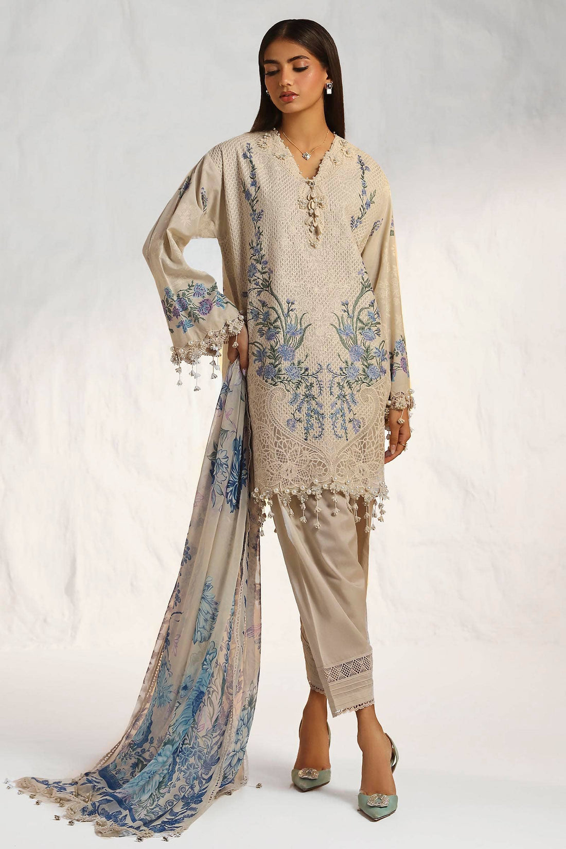 Sana Safinaz | Muzlin Summer 24 | 012B-CJ - House Of Anaya