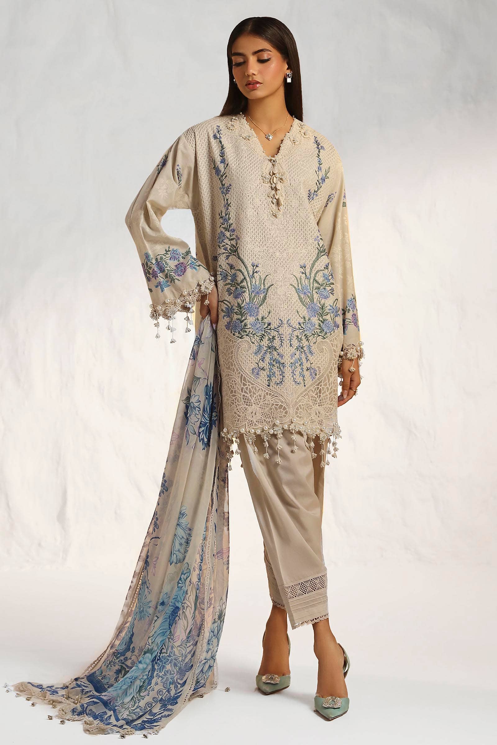 Sana Safinaz | Muzlin Summer 24 | 012B-CJ - House Of Anaya