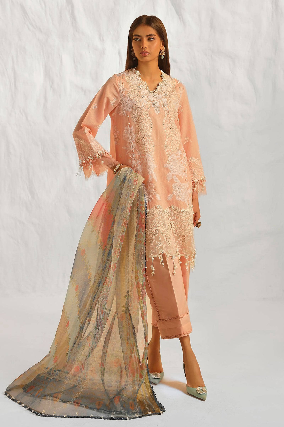 Sana Safinaz | Muzlin Summer 24 | 013A-DH - House Of Anaya