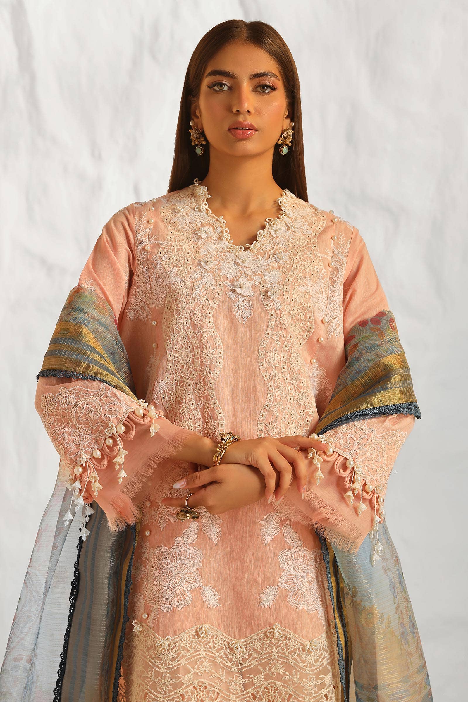 Sana Safinaz | Muzlin Summer 24 | 013A-DH - House Of Anaya