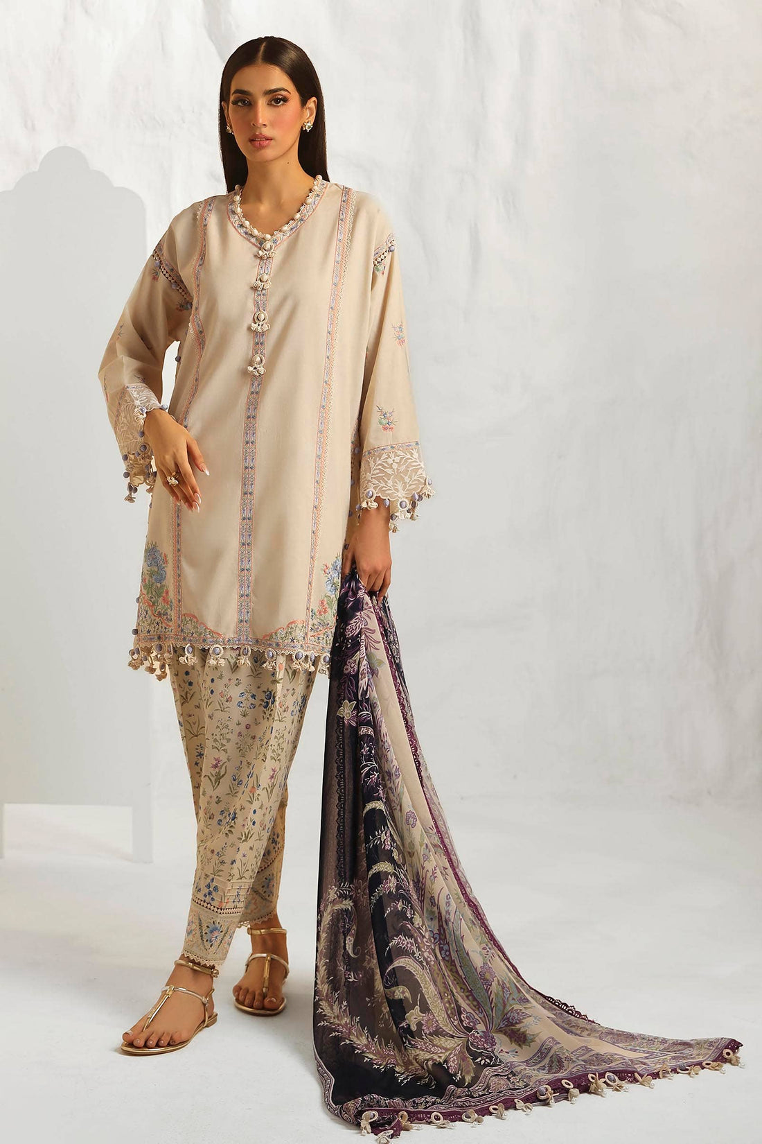 Sana Safinaz | Muzlin Summer 24 | 014A-CJ - House Of Anaya