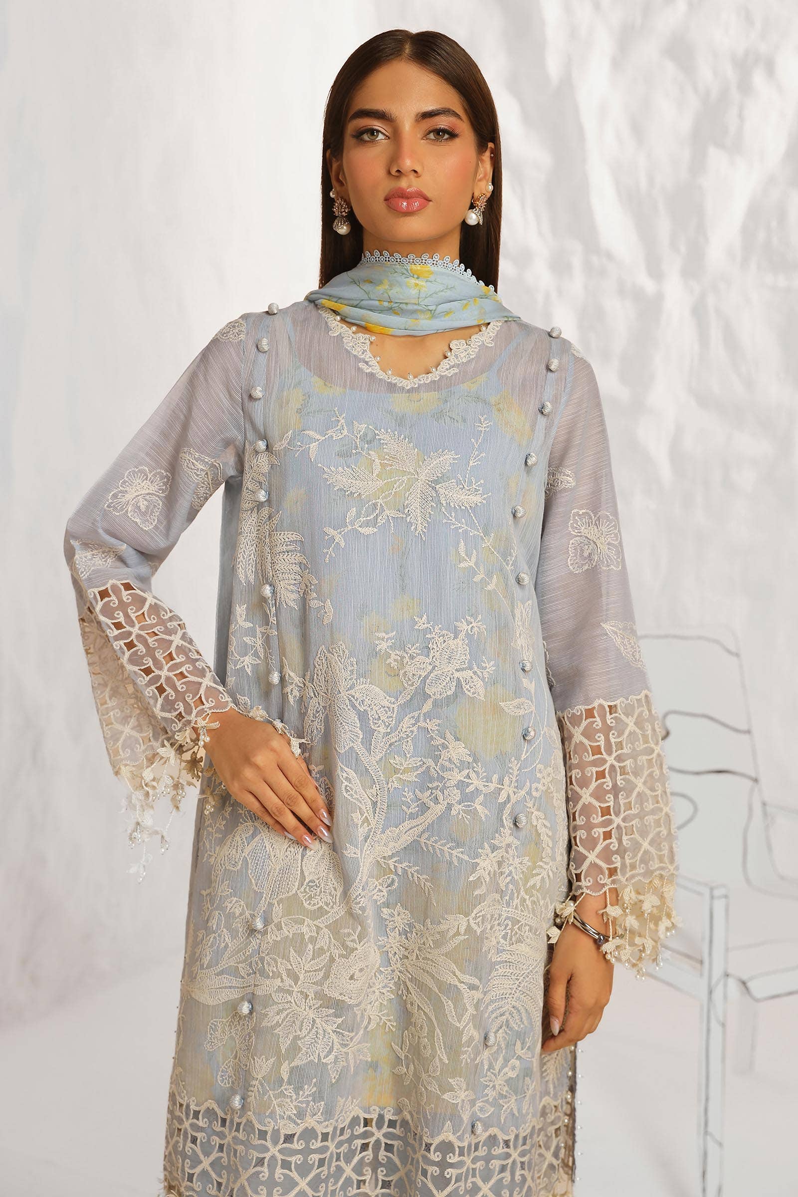 Sana Safinaz | Muzlin Summer 24 | 016A-CJ - House Of Anaya
