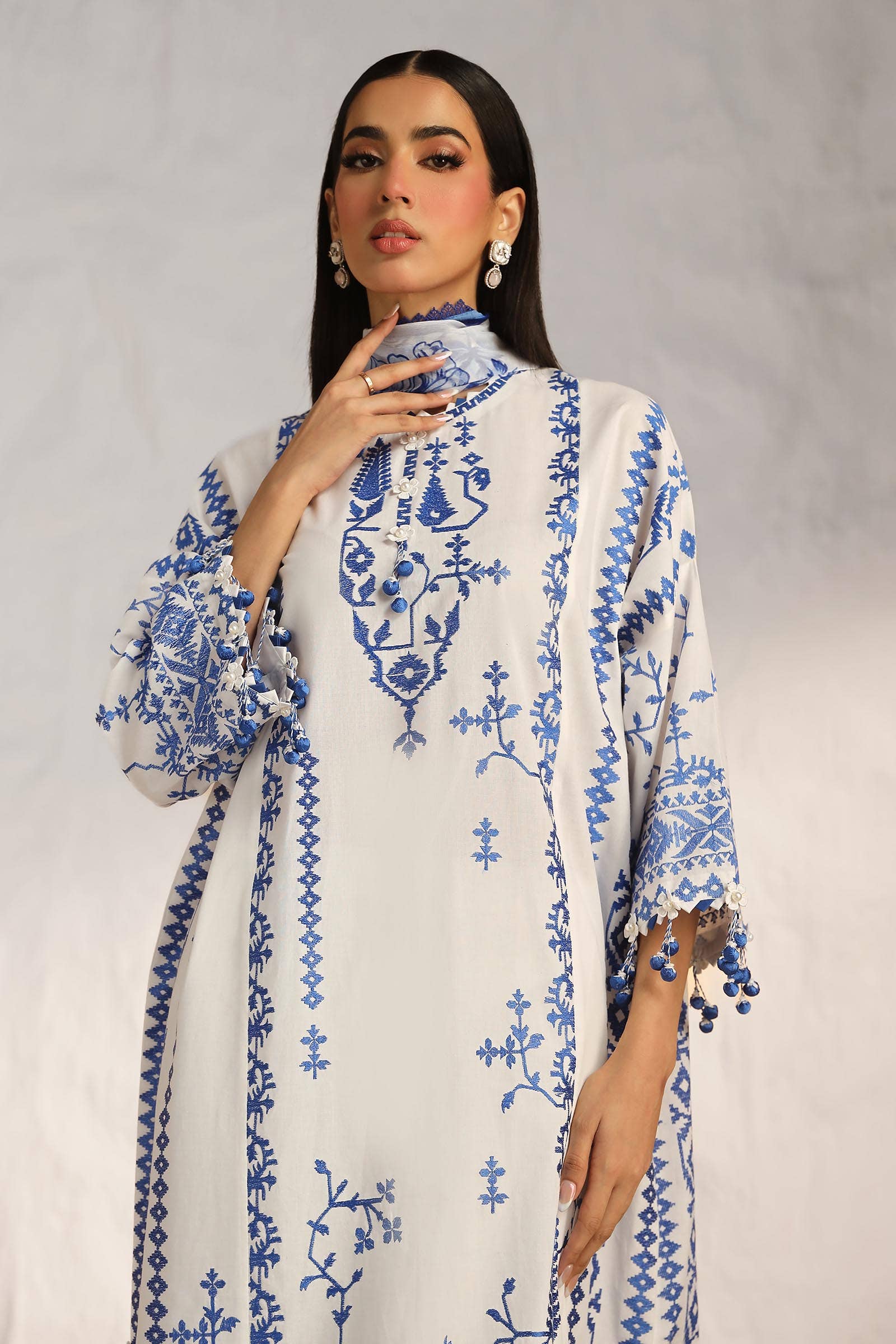 Sana Safinaz | Muzlin Summer 24 | 017A-CJ - House Of Anaya