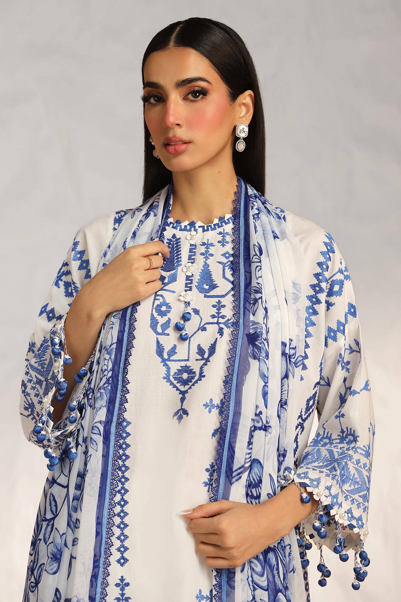 Sana Safinaz | Muzlin Summer 24 | 017A-CJ - House Of Anaya