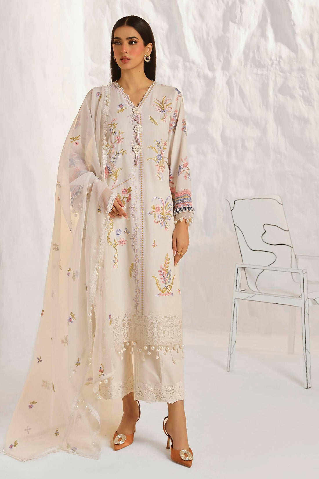 Sana Safinaz | Muzlin Summer 24 | 018B-CV - House Of Anaya