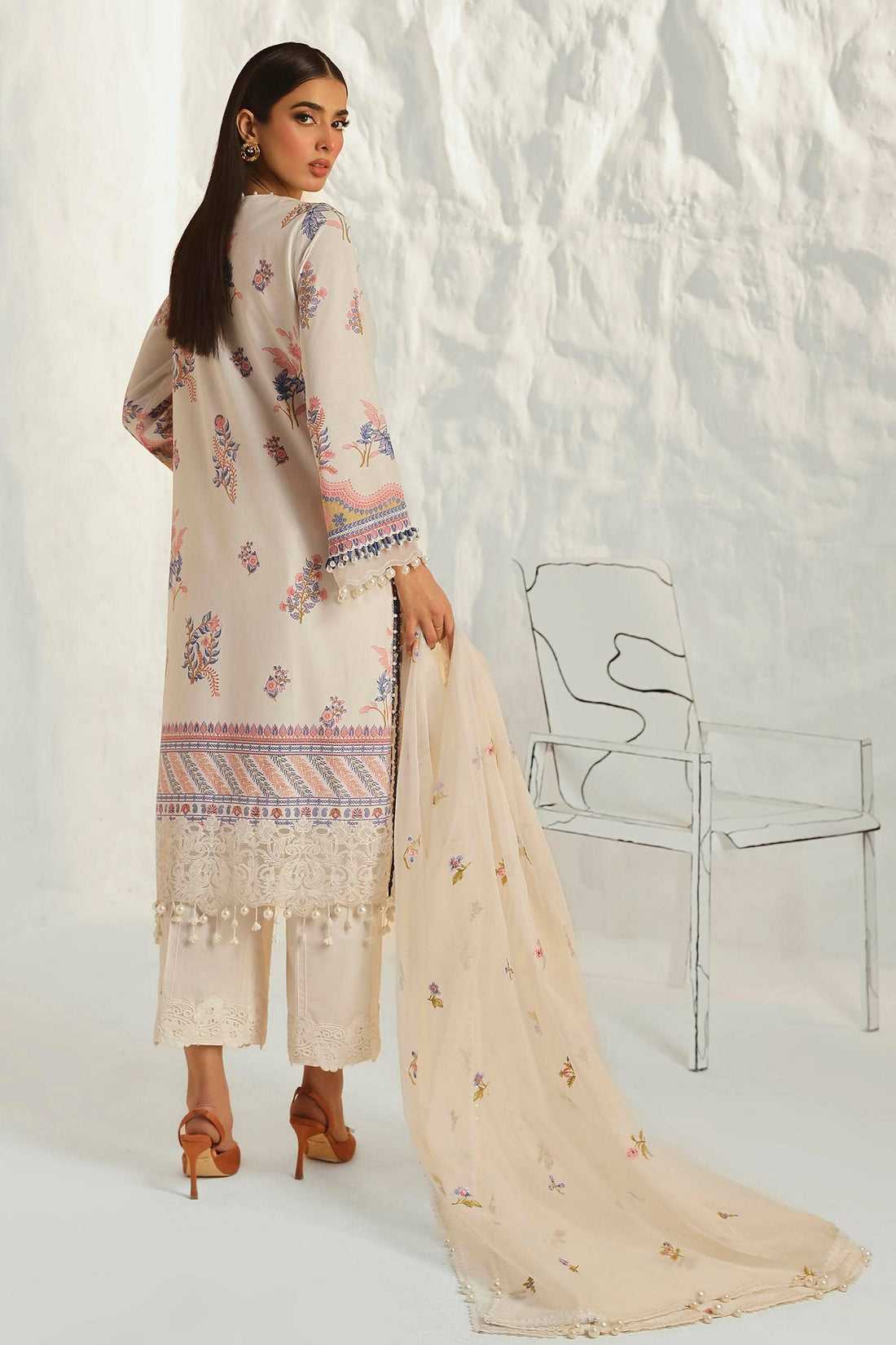 Sana Safinaz | Muzlin Summer 24 | 018B-CV - House Of Anaya