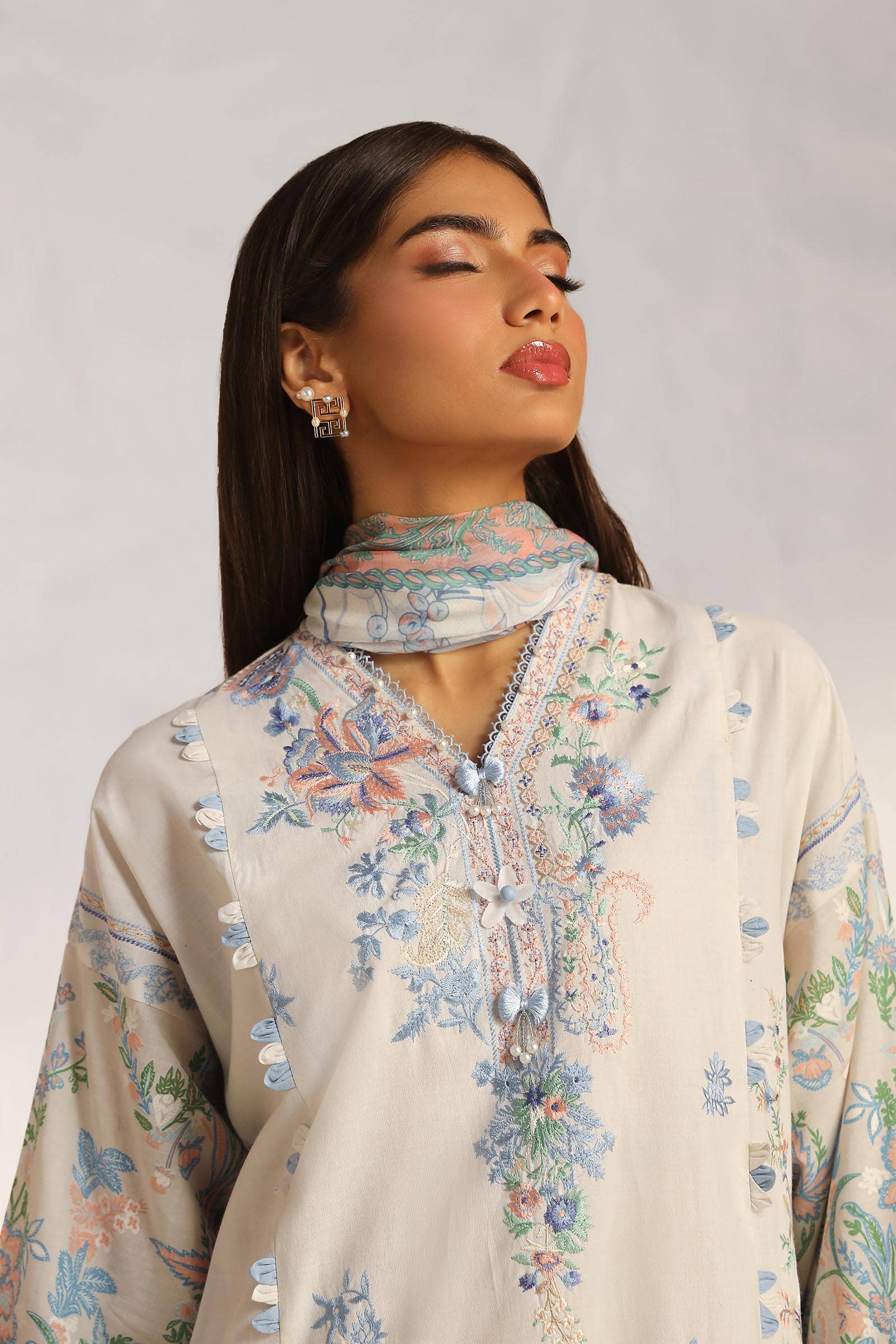 Sana Safinaz | Muzlin Summer 24 | 019A-CJ - House Of Anaya