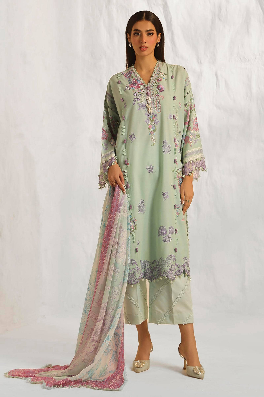 Sana Safinaz | Muzlin Summer 24 | 019B-CJ - House Of Anaya