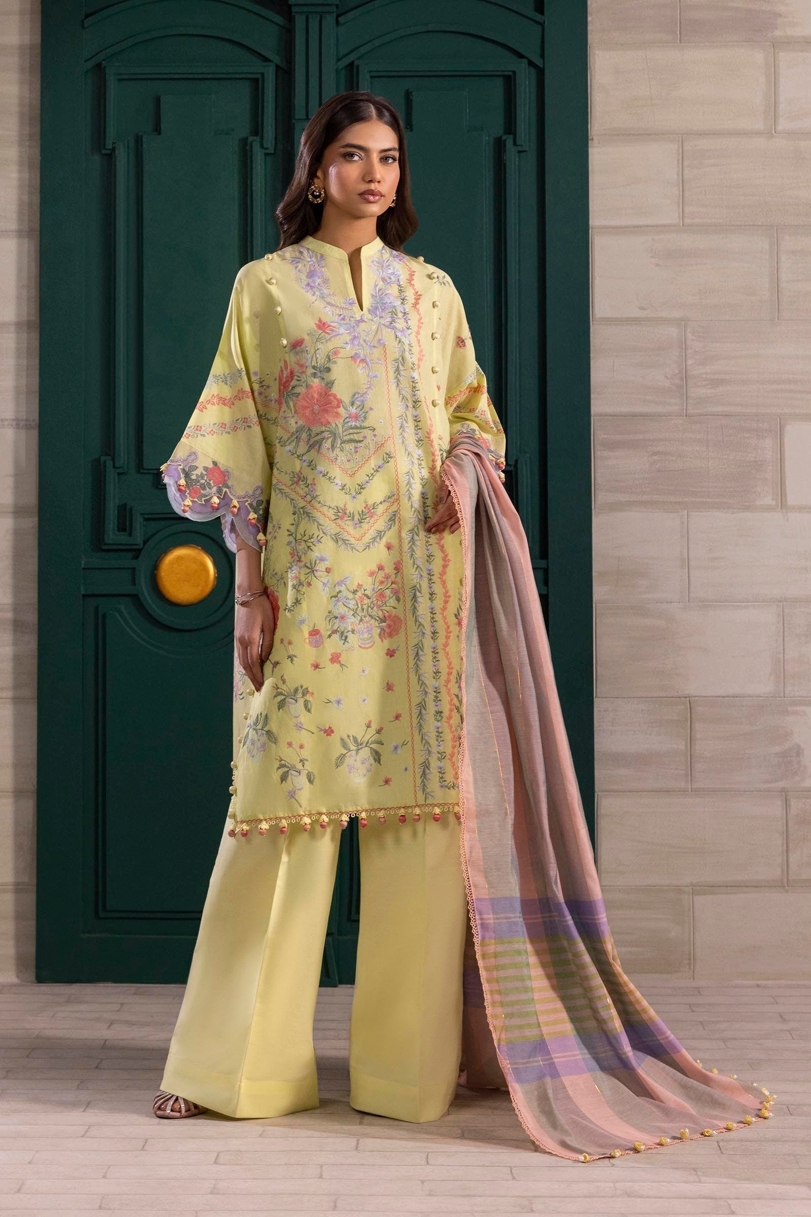 Sana Safinaz | Muzlin Spring 25 | M251-001B-3DG - House Of Anaya