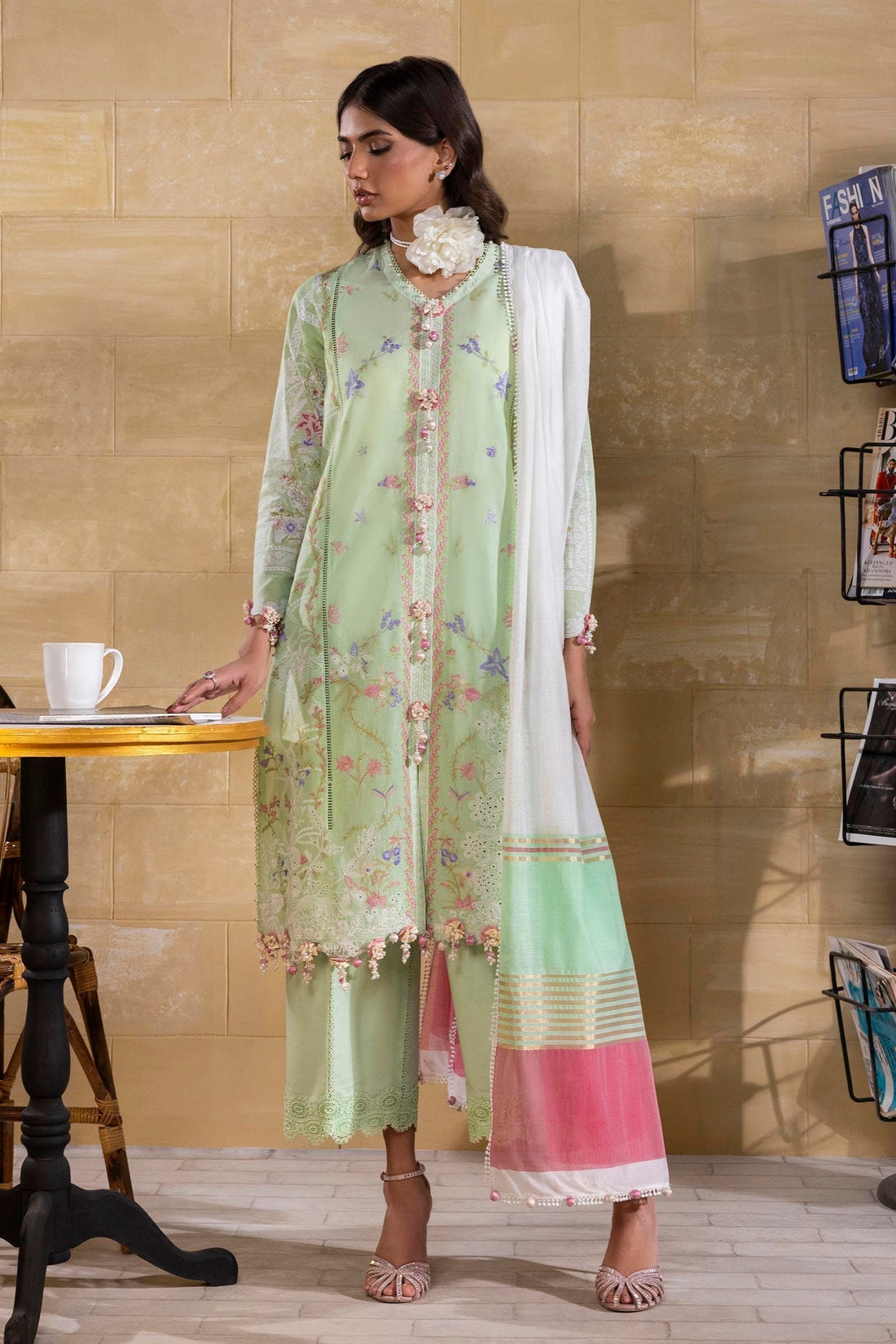 Sana Safinaz | Muzlin Spring 25 | M251-008A-3DG - House Of Anaya