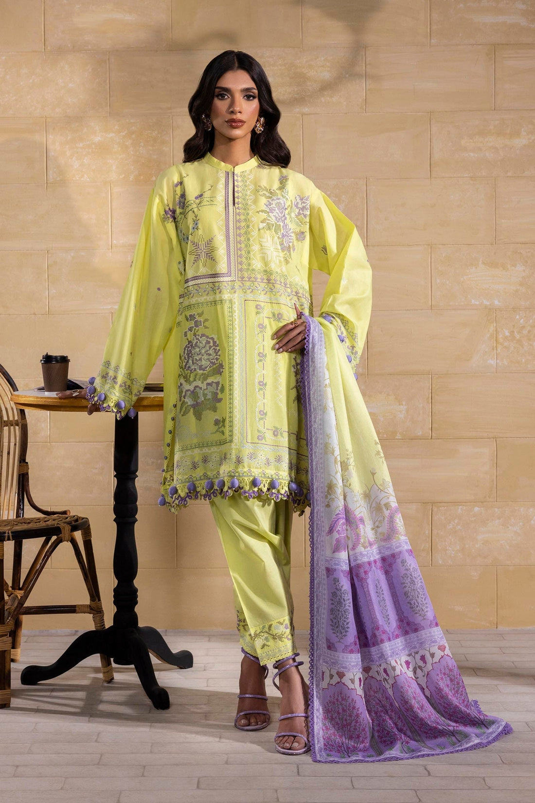 Sana Safinaz | Muzlin Spring 25 | M251-018B-3CT - House Of Anaya