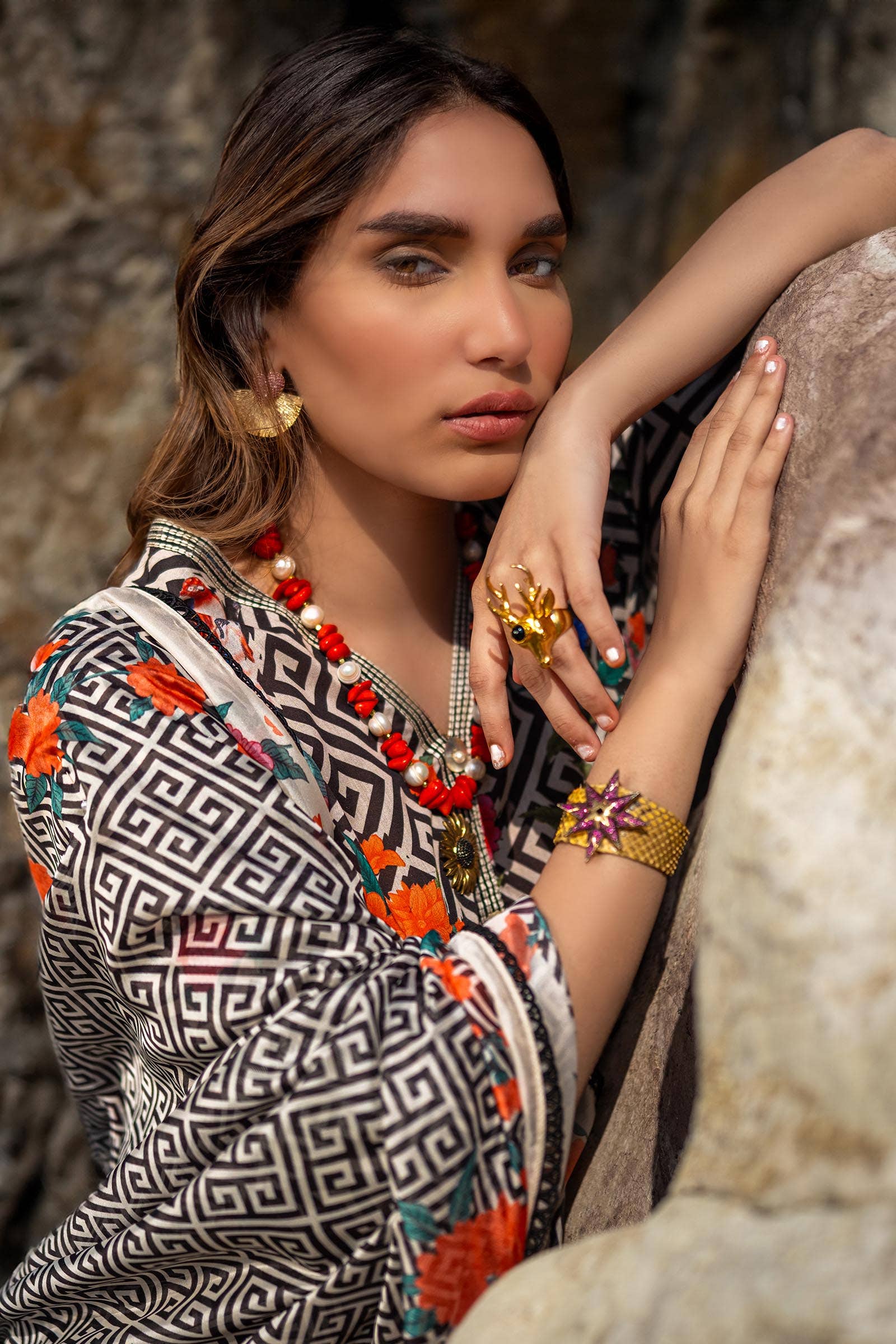 Sana Safinaz | Mahay Spring 24 | H241-013A-2BK - House Of Anaya