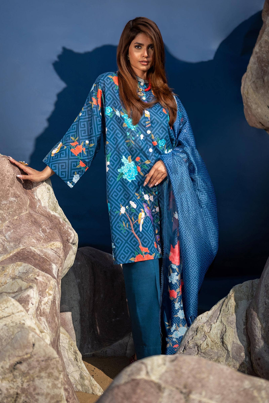 Sana Safinaz | Mahay Spring 24 | H241-013B-2BK - House Of Anaya