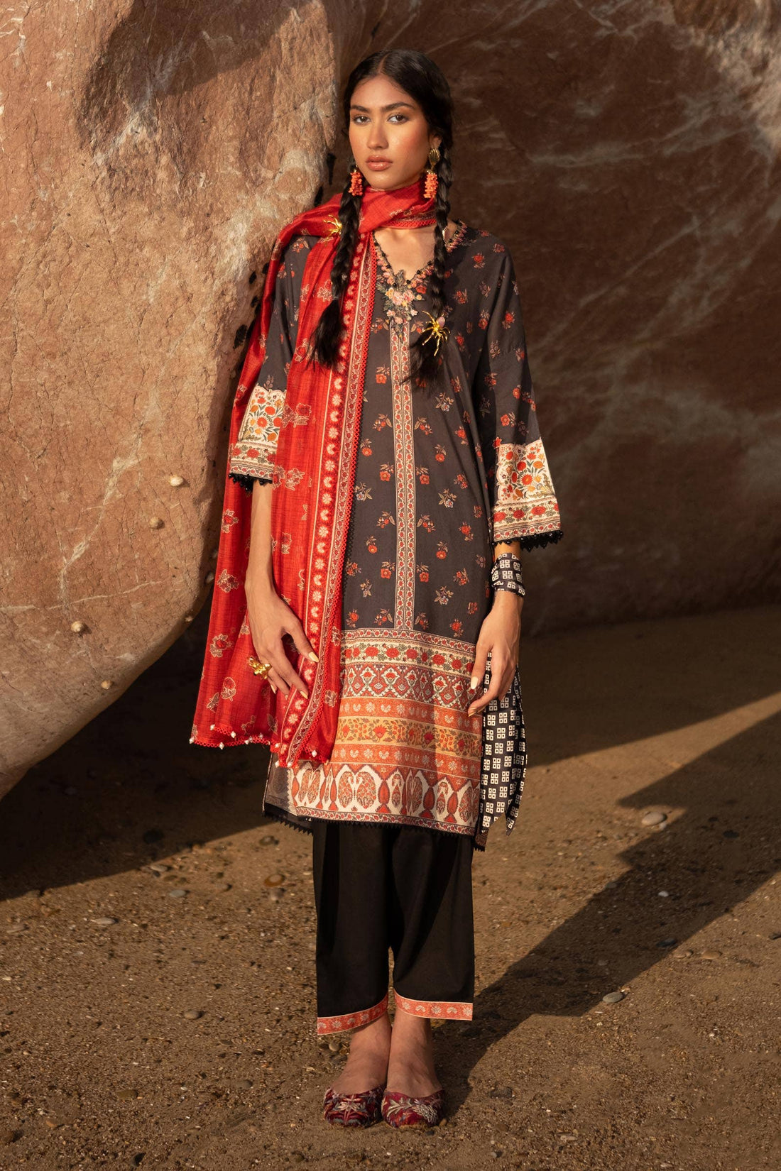 Sana Safinaz | Mahay Spring 24 | H241-017A-2BK - House Of Anaya