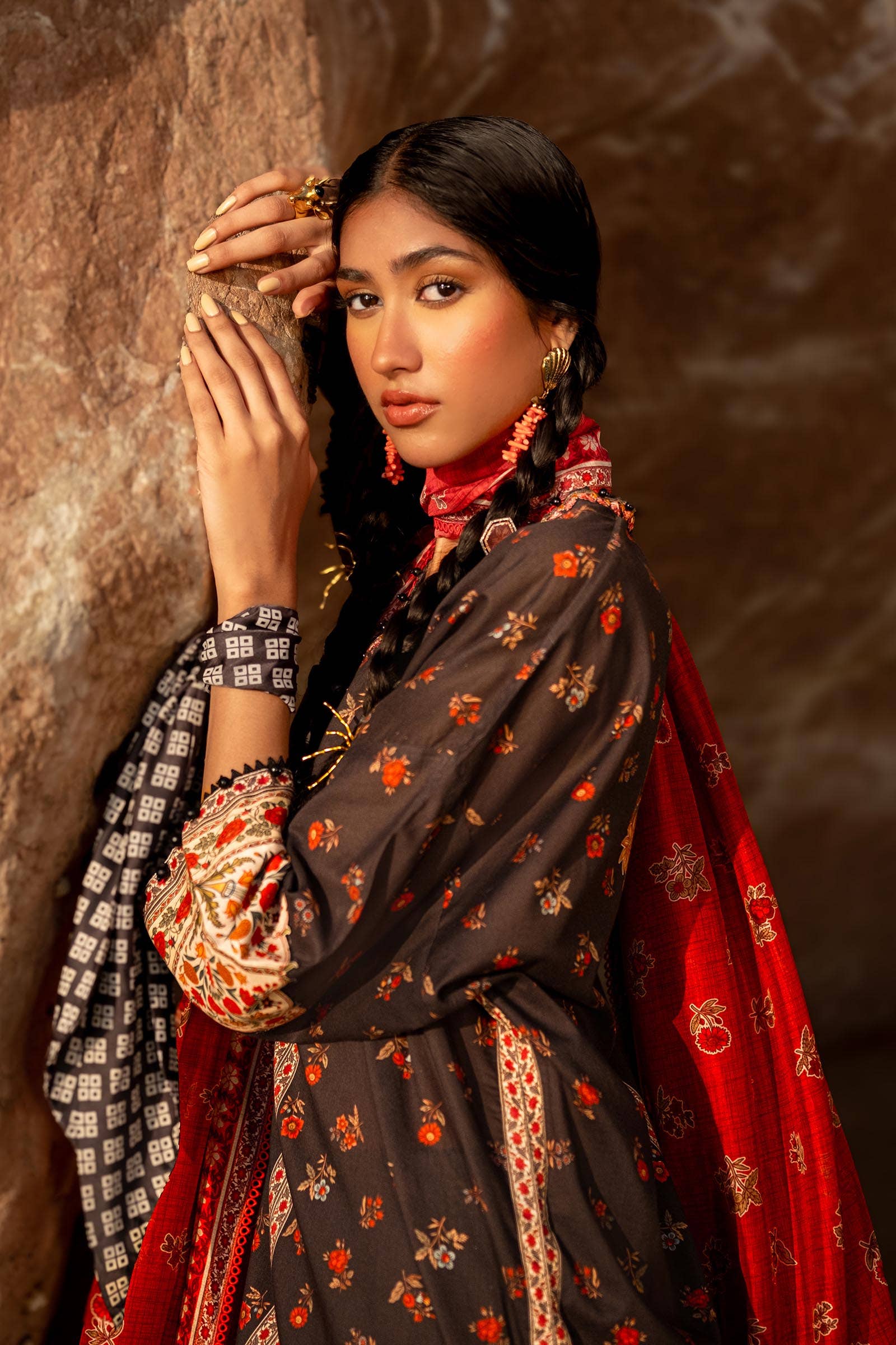 Sana Safinaz | Mahay Spring 24 | H241-017A-2BK - House Of Anaya