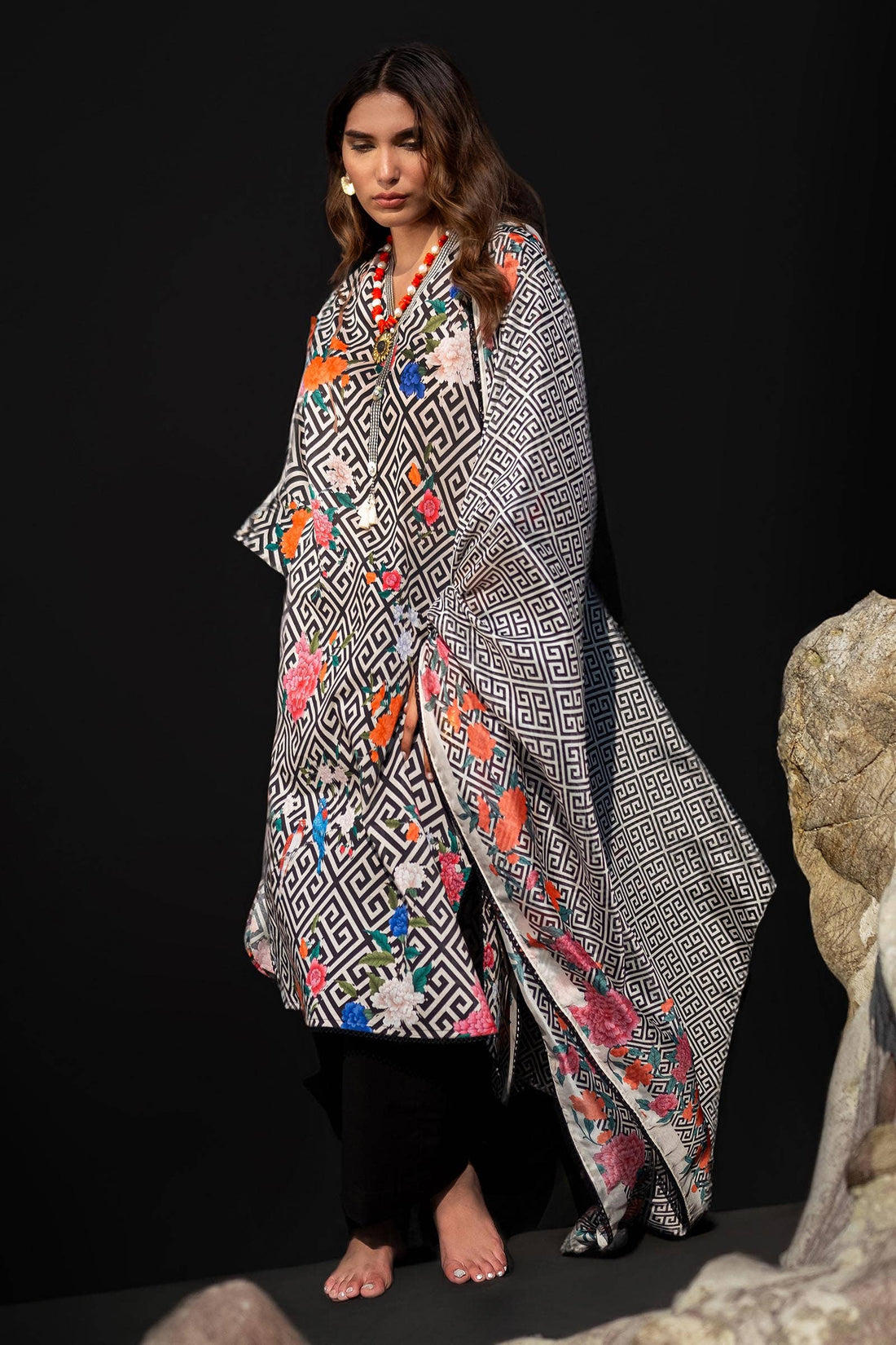 Sana Safinaz | Mahay Spring 24 | H241-013A-2BK - House Of Anaya