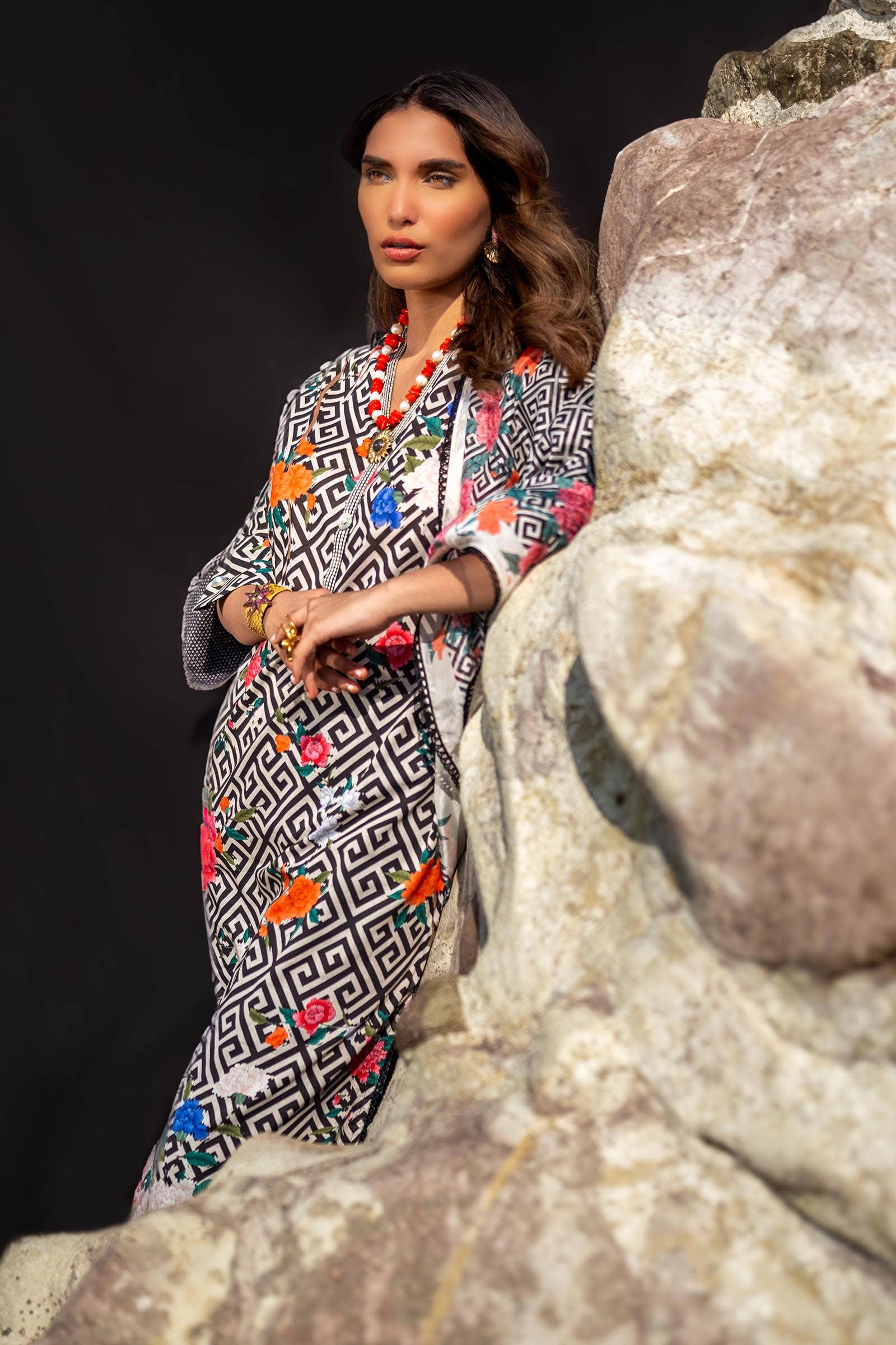 Sana Safinaz | Mahay Spring 24 | H241-013A-2BK - House Of Anaya