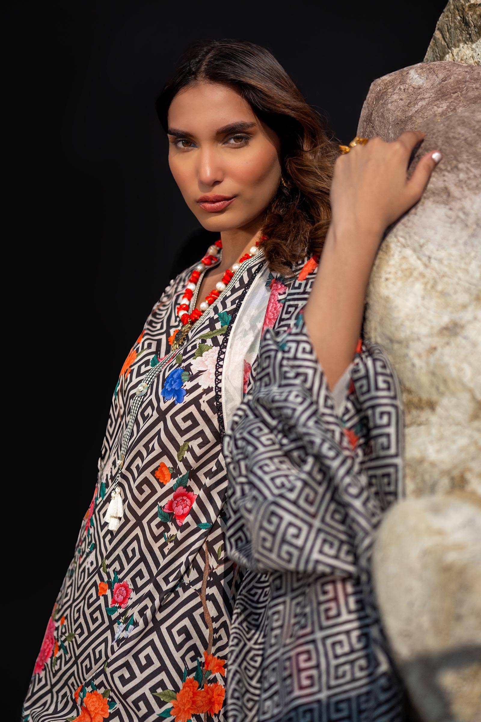 Sana Safinaz | Mahay Spring 24 | H241-013A-2BK - House Of Anaya