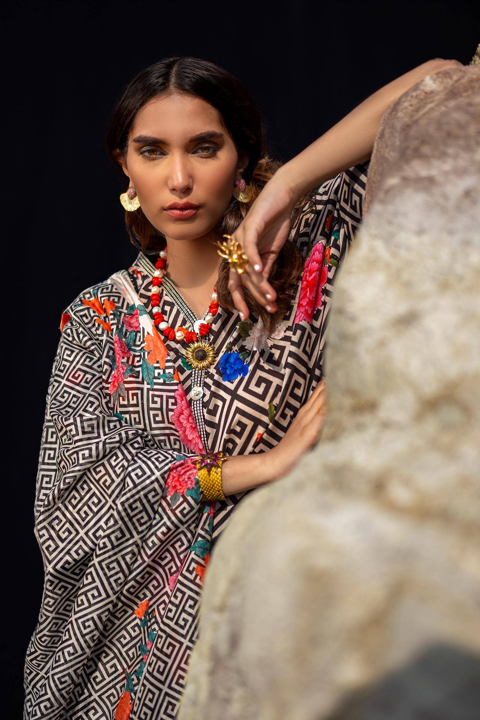 Sana Safinaz | Mahay Spring 24 | H241-013A-2BK - House Of Anaya