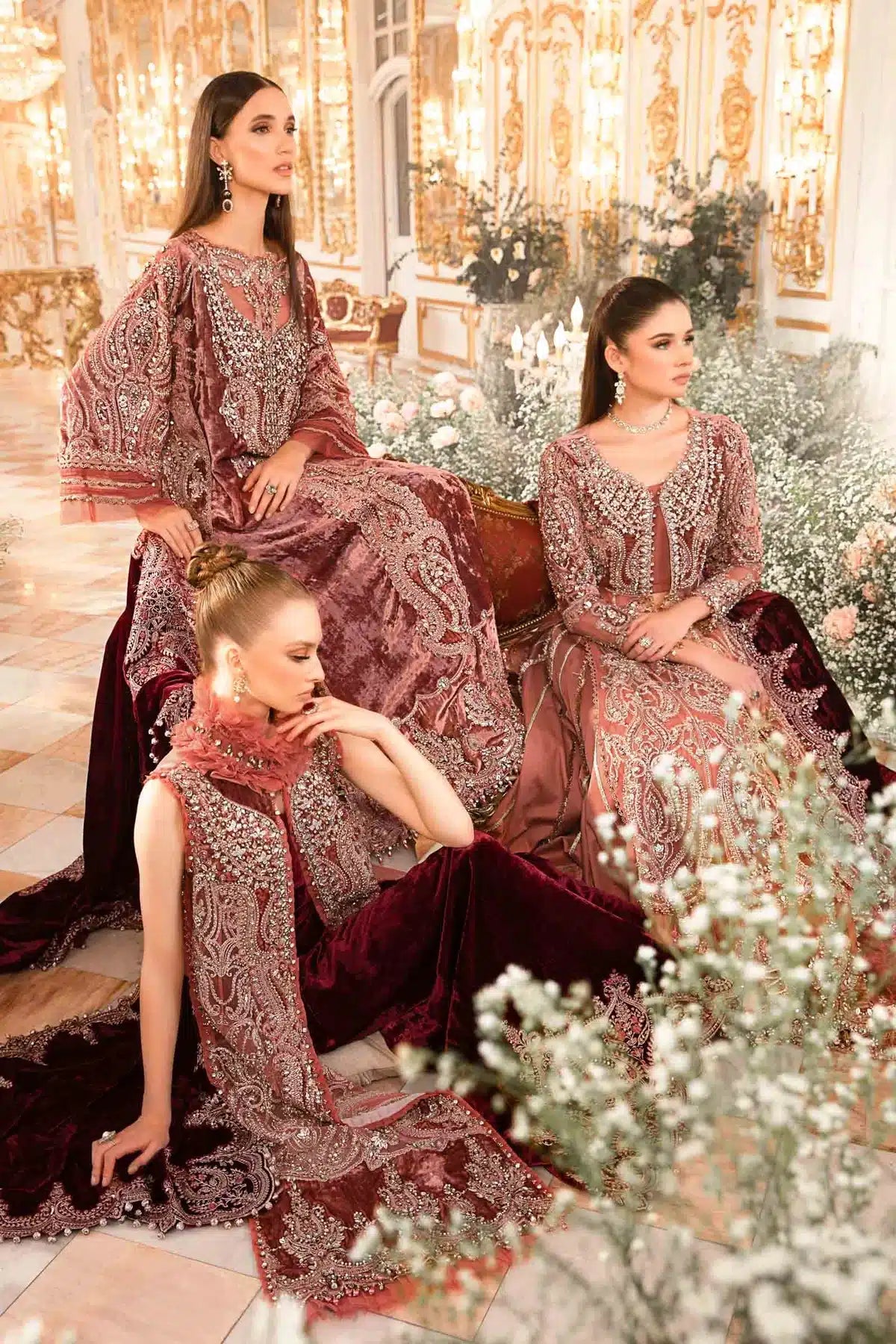 Maria B | Mbroidered Wedding Edition 23 | Salmon Pink BD-2701 - House Of Anaya