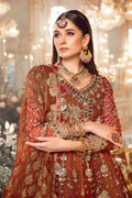 Maria B | Mbroidered Wedding Edition 23 | Maroon BD-2705 - House Of Anaya