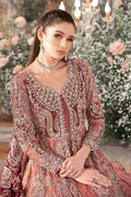 Maria B | Mbroidered Wedding Edition 23 | Salmon Pink BD-2701 - House Of Anaya